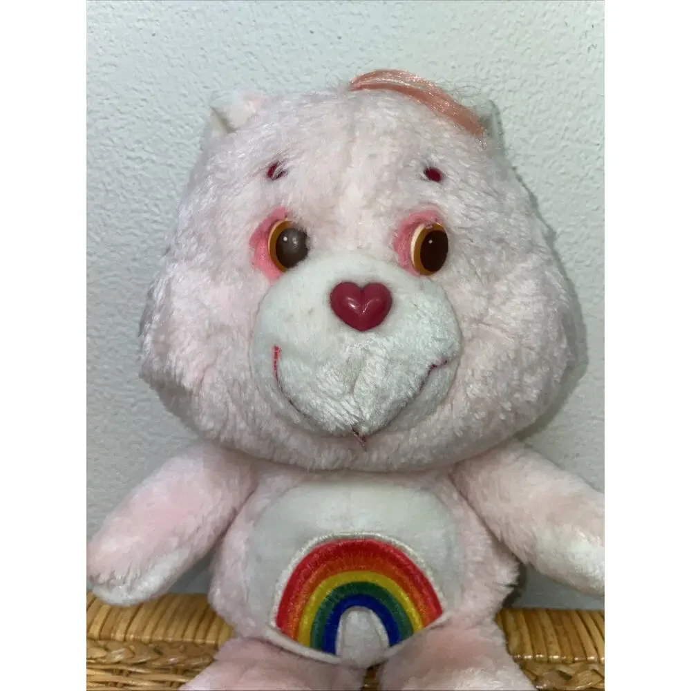 Vintage Care Bear Original 1983 Kenner Pink Cheer Bear Rainbow Plush Stuffed 13
